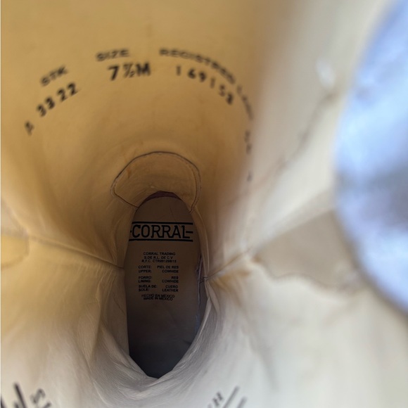 CORRAL WOMEN'S WHITE GLITTER INLAY WESTERN BOOTS 7.5 - Picture 6 of 7